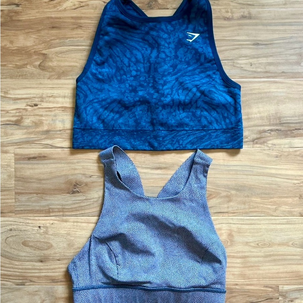 Blue and Gray Sports Bras